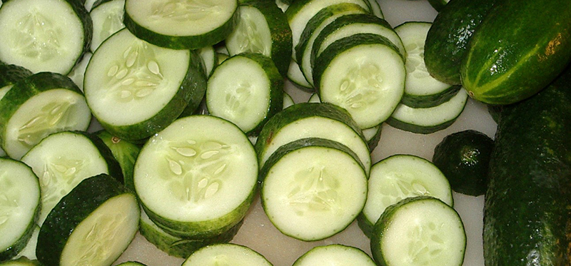 sliced cucumber