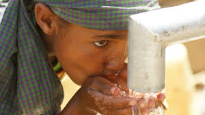 child drinking water