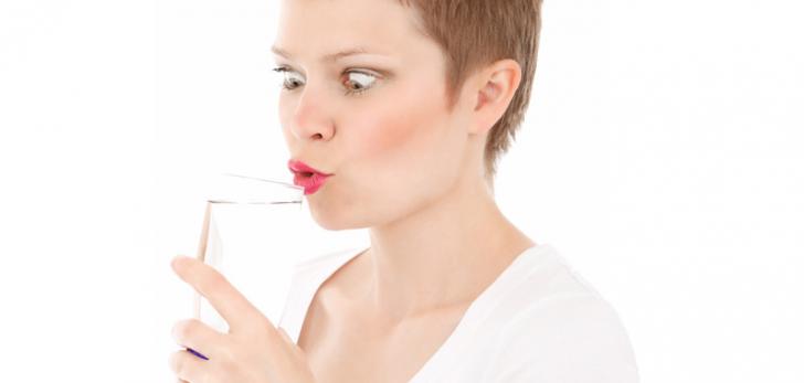 woman drinking water